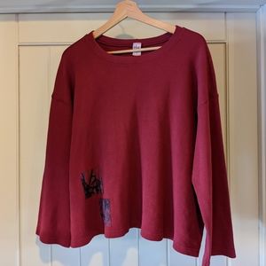 ❄️❄️ VINTAGE blue fish thermal boxy fit